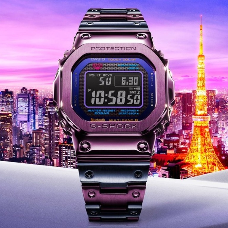 Casio G-Shock GMW-B5000PB-6: закатное небо над Токио